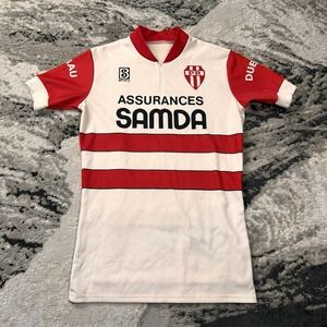 Vintage 1980s Servary Assurances SAMDA French Cycling Jersey Sz L
